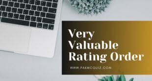 Very Valuable Rating Order (VVRO) www.pakmcquiz.com