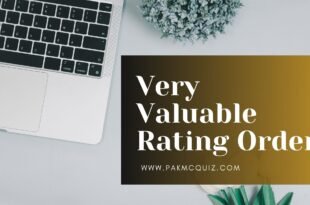 Very Valuable Rating Order (VVRO) www.pakmcquiz.com