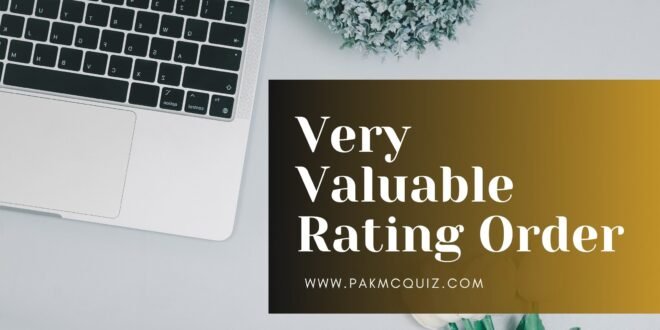 Very Valuable Rating Order (VVRO) www.pakmcquiz.com